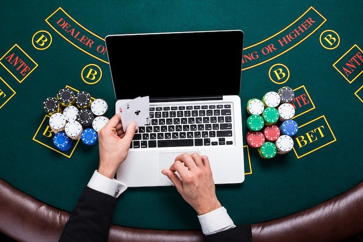 Teen Patti table at enakbet with dealer and three-card hand layout visible on live stream